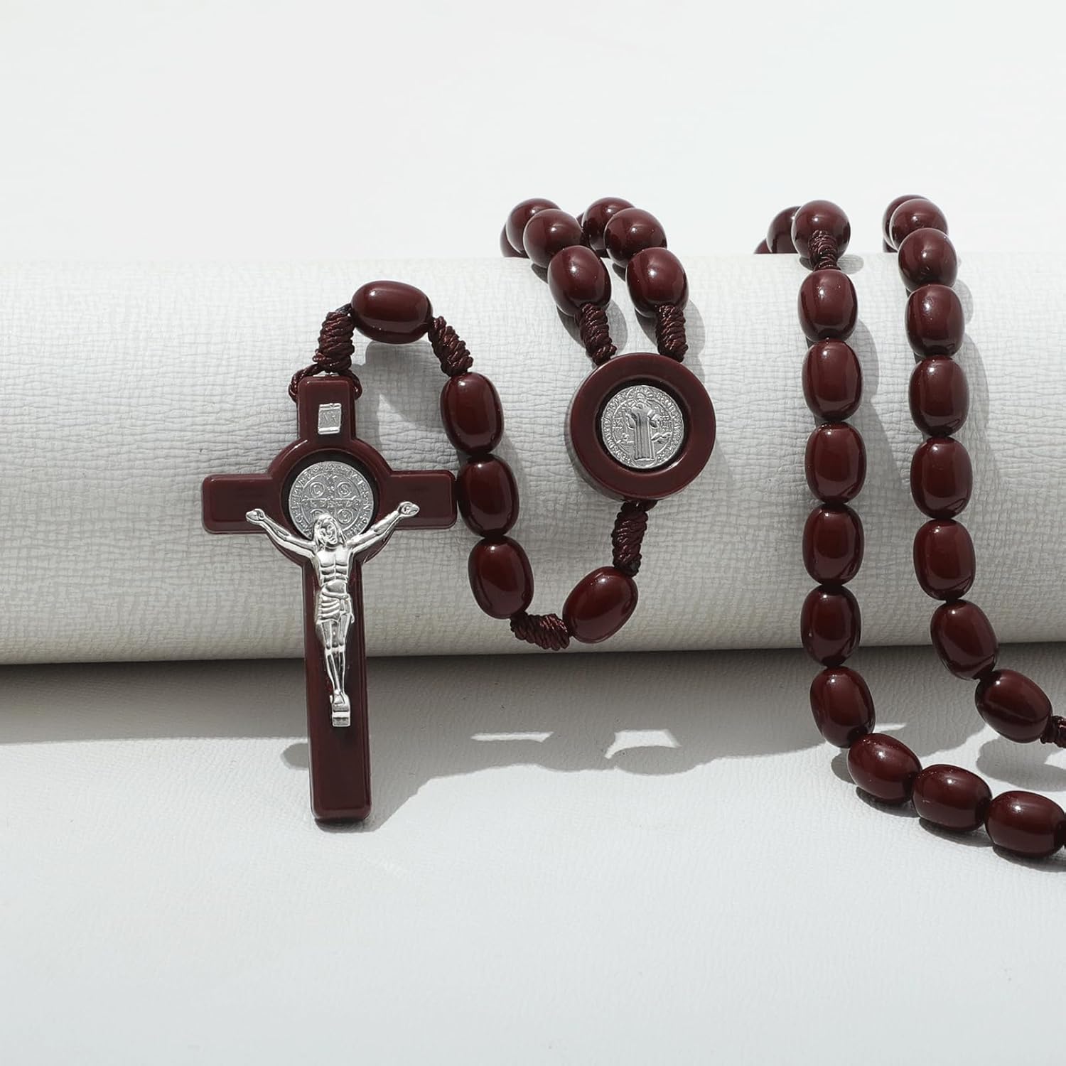 KOMI Catholic Rosary Beads for Men Holy Prayer Beads Rosary Necklace with Crucifix Cross Rosary Catholic Christmas Gifts - Image 5