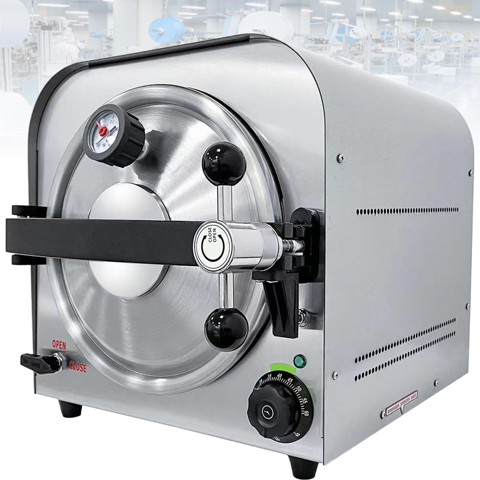 Autoklav-Dampfsterilisator mit Digitalanzeige und Überhitzungsschutz, zwei Temperatureinstellungen für Sterilisationsbedürfnisse