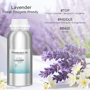Plug in Diffuser, Waterless Oil Diffuser, Lavender Diffuser Oil (500ml /16.9oz), Essential Oils