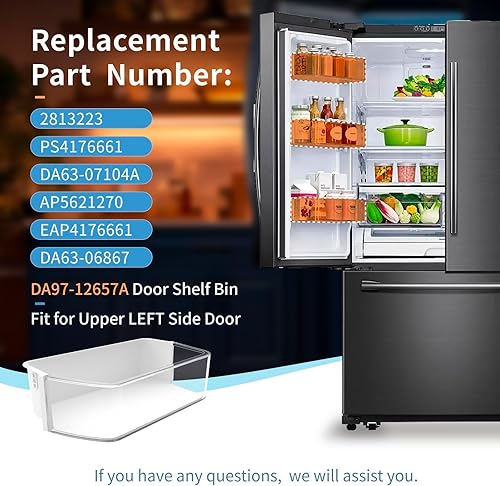 Miniatura 3 de DA97-12657A - Estantes para puerta de refrigerador, compatible con Sam-sung Refrigerador de repuesto RF260 RF261, apto para piezas de refrigerador