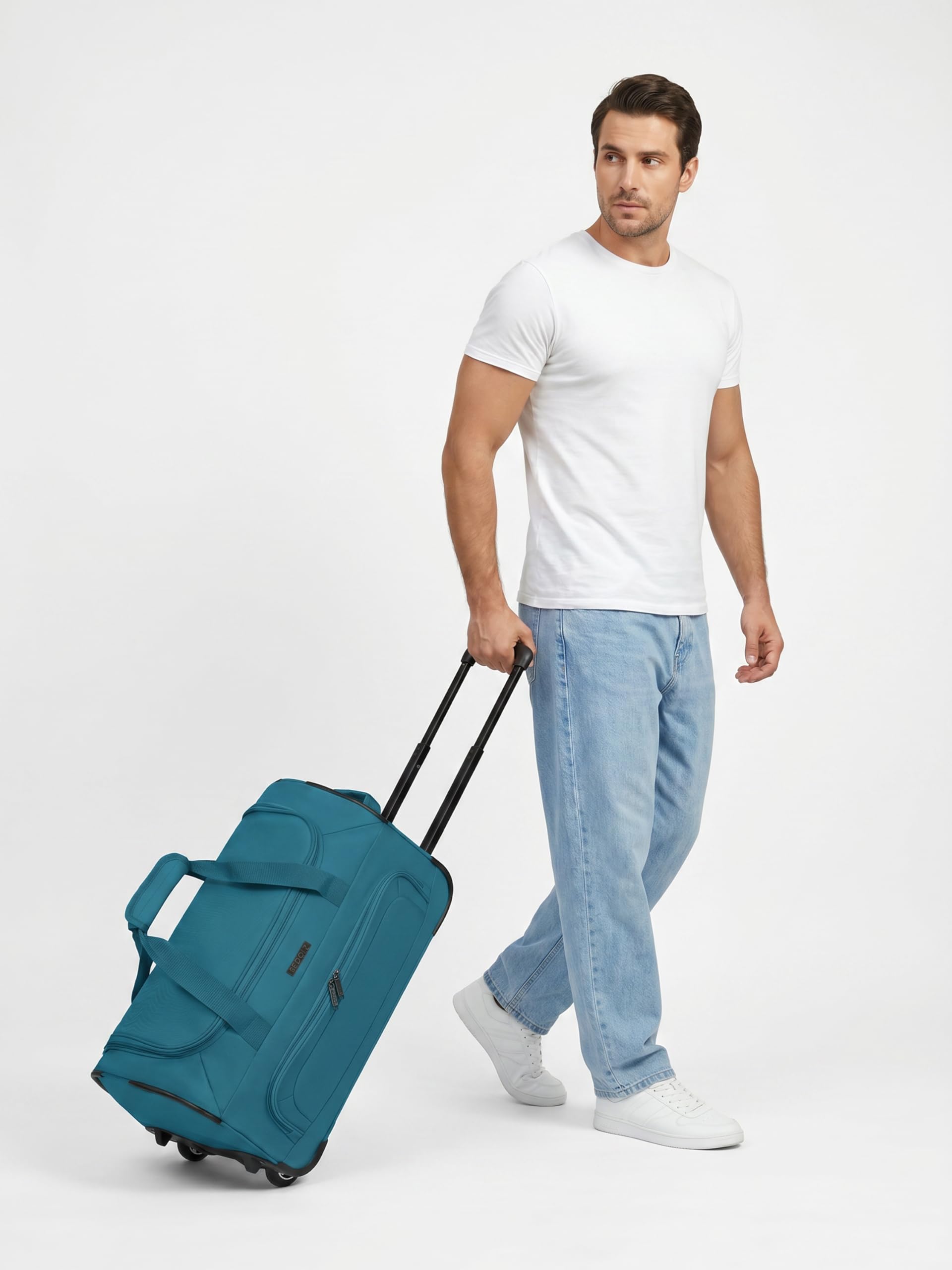 REDOLZ Duffle Essentials, nero, S, Borsa da viaggio con ruote