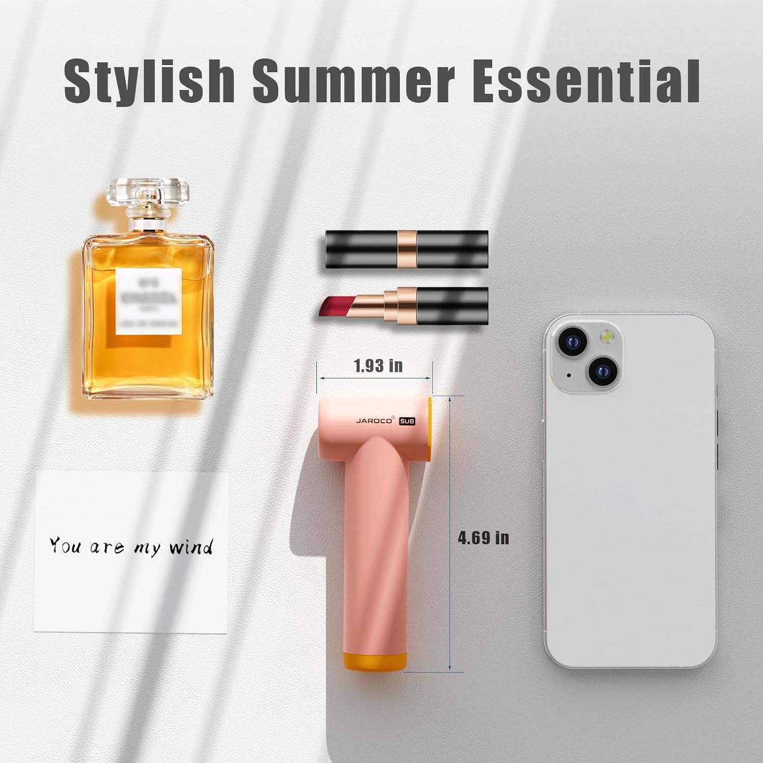 Handheld Portable Turbo Fan, 85000RPM Super High-speed Fan with 4-speed, 4000mAh, USB-C Rechargeable Personal Battery Operated, Mini Small Pocket Design for Travel/Outdoor/Vacation/Concert/Gift, Pink - Image 2