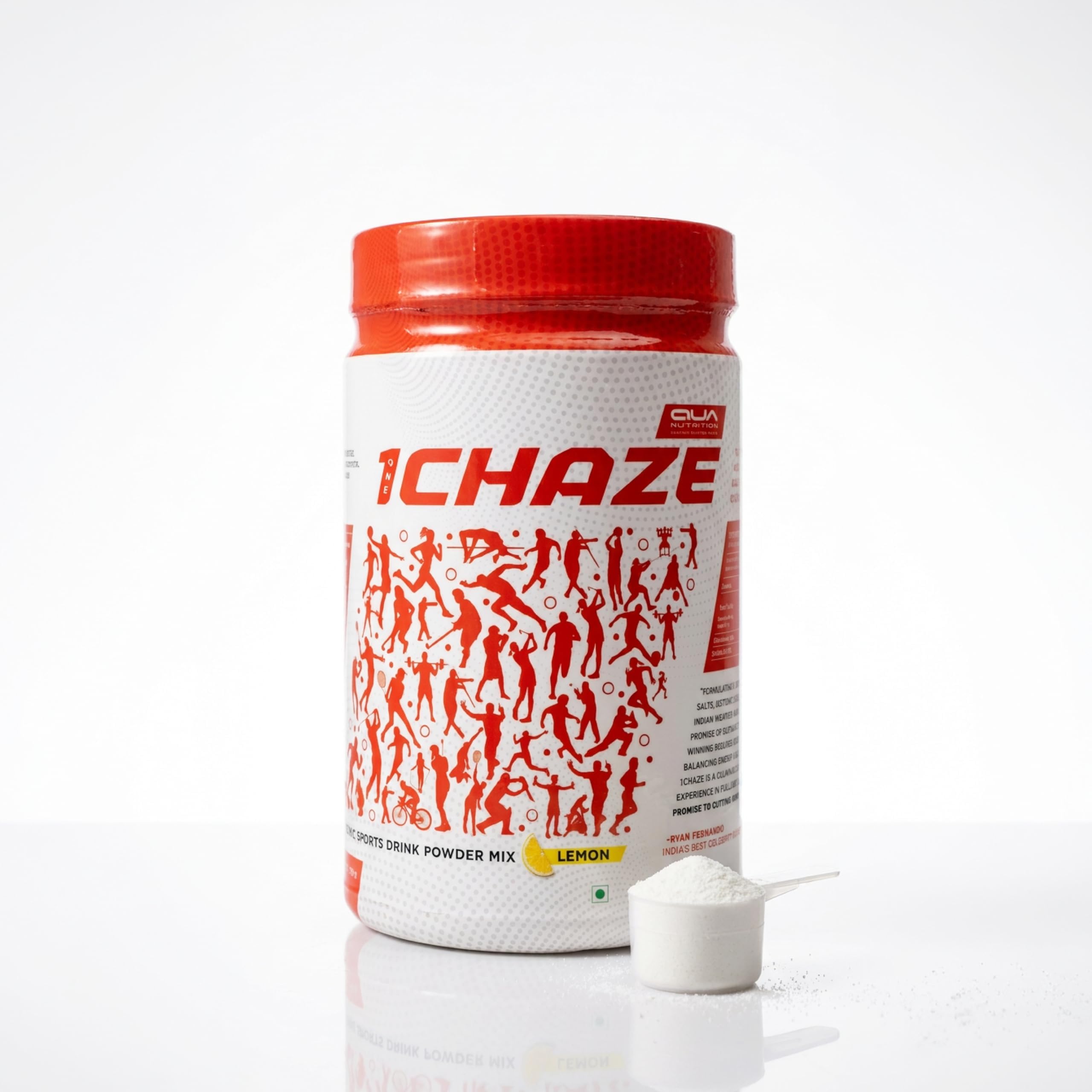 Qua Nutrition 1Chaze Sports Drink Supplement Jar (Lemon, 750g) | 6% Nutrition Isotonic Electrolyte Drink for Instant Hydration & Rehydration | Ideal for Athletes & Active Lifestyles