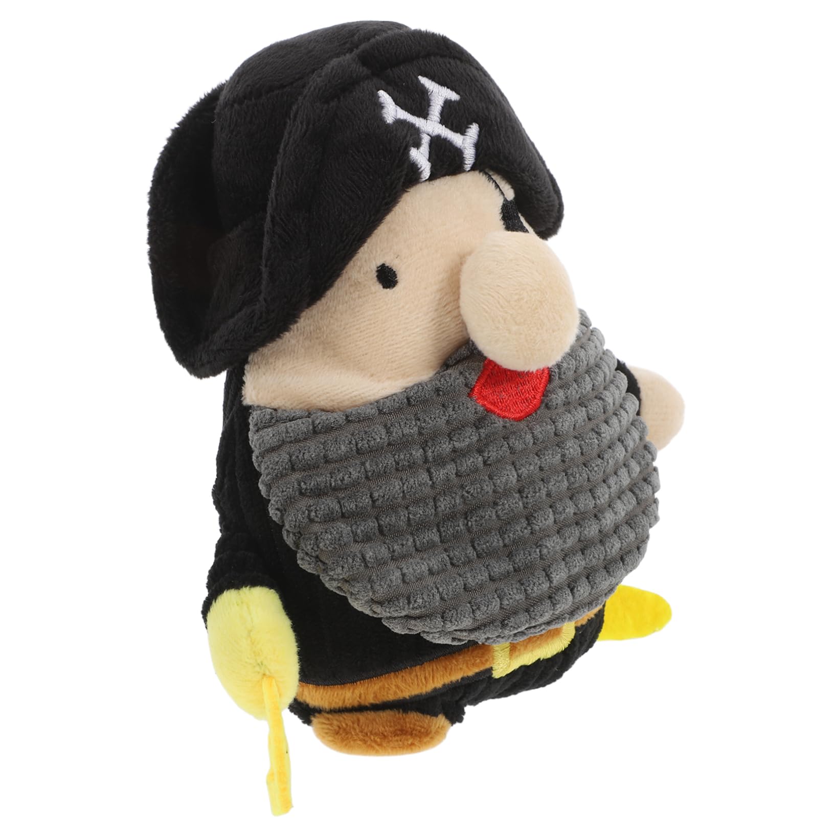 Toyvian Plush Pet Toy Pirate Captain Dog Chew Toy Sound Black Interactive Puppy Molar Teeth Cleaning for Aggressive Chewers and Small Dogs
