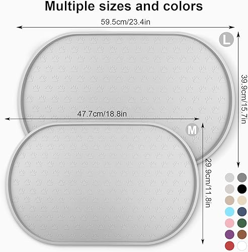 Miniatura 100 de KPWACD Tapete de alimentación de mascotas para perros y gatos, mantel individual de silicona para perros, antideslizante, impermeable, evita