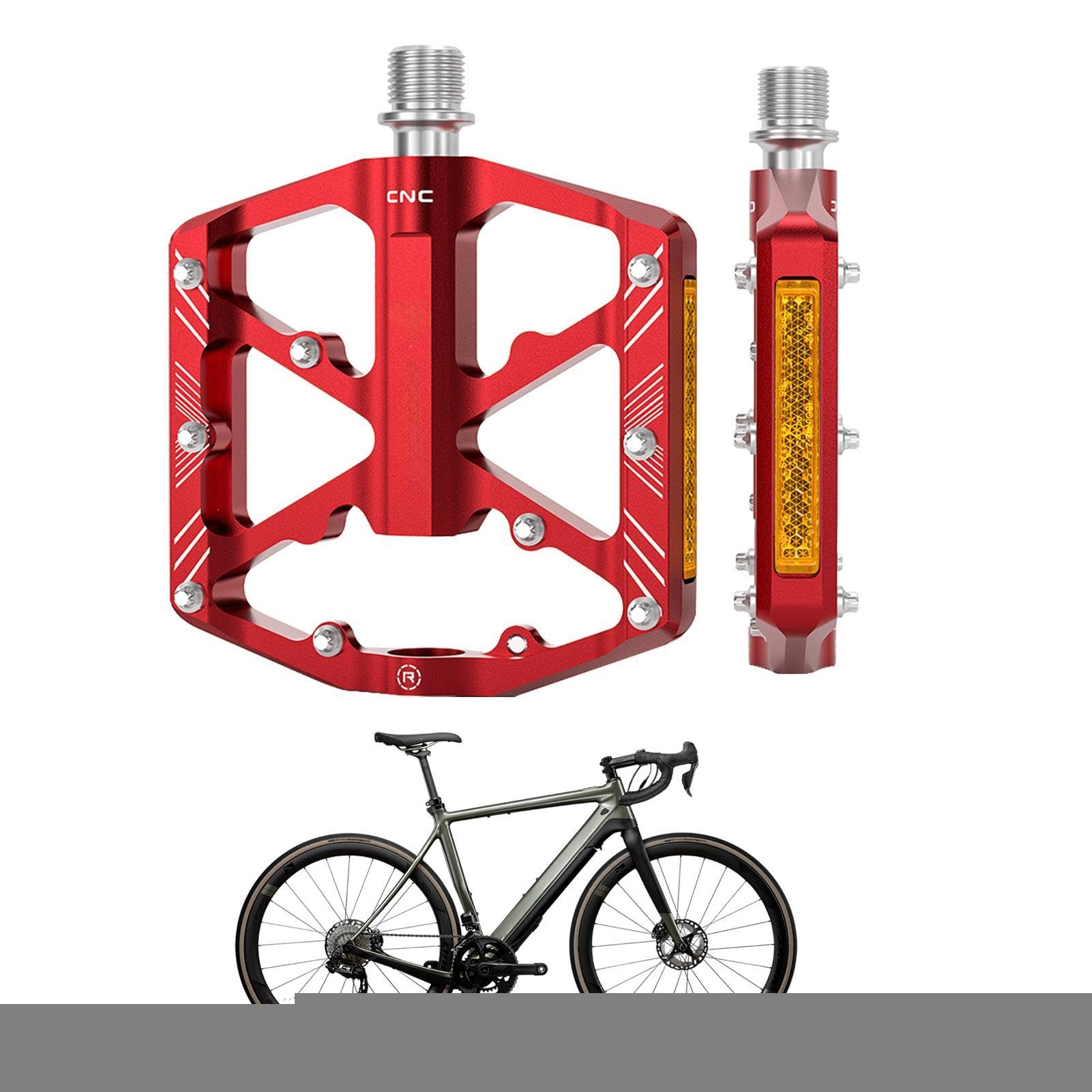 Pedały rowerowe z odblaskami, metalowe pedały do rowerów | Uniwersalne
