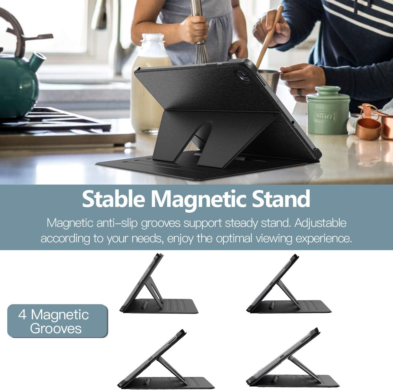 TiMOVO Case for All-New Samsung Galaxy Tab S6 Lite 10.4 Inch 2020 (SM-P610/P615), Multiple Angles Magnetic Stand Case with Auto Wake/Sleep & Pen Slot Fit Galaxy Tab S6 Lite 10.4 2020 Tablet - Black
