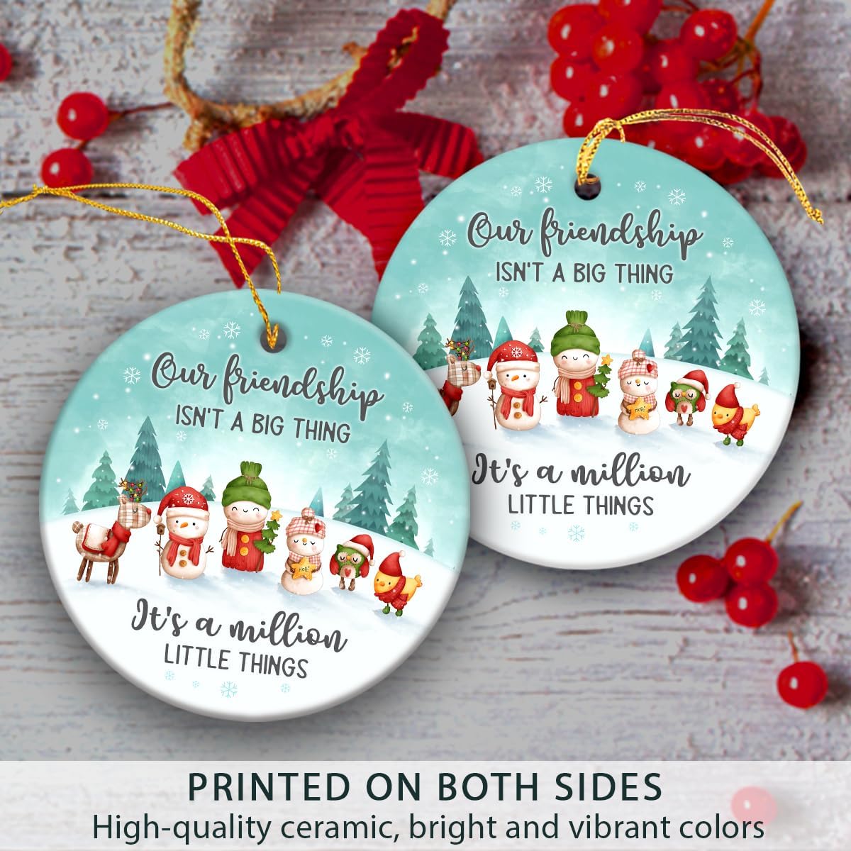 Friends Christmas Ornaments 2025, Friendship Ornaments for Friends, Bestie Gifts for Women, Sister, Ceramic Ornament for Christmas Decoration, BFF Ornaments for Home Decor - Image 3