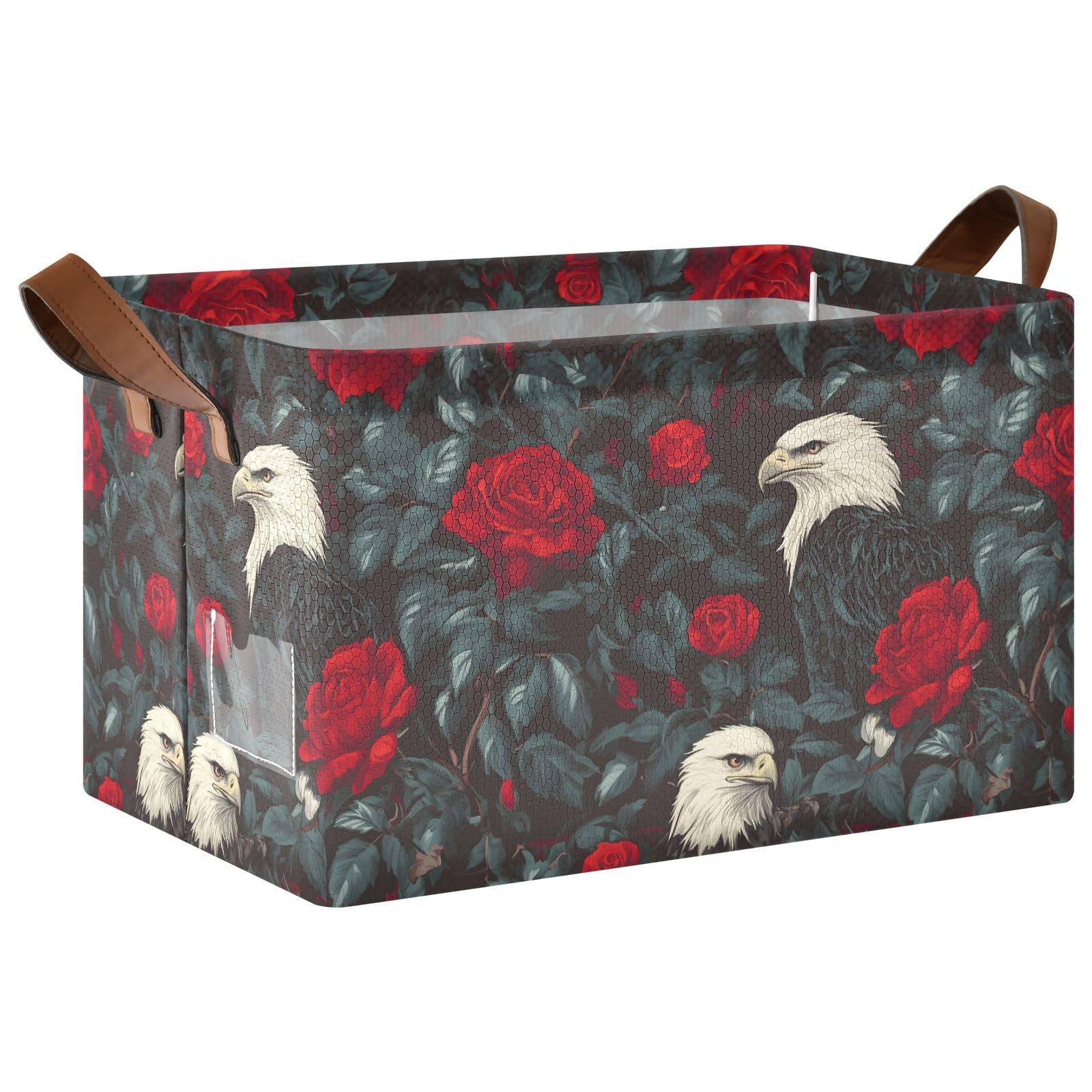 Boîte de rangement étanche Mnsruu Eagles bac organisateur imprimé roses rouges