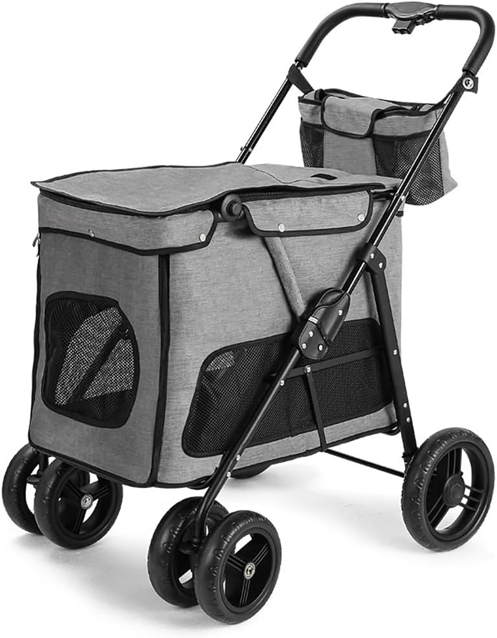 ZWESKUX Estuche de Transporte para Gatos Cochecito para Perros, Cochecitos para Perros, Carro Plegable Grande de 4 Ruedas, Cochecito para Perros, Cochecito de Viaje para Gatos, Perros y más