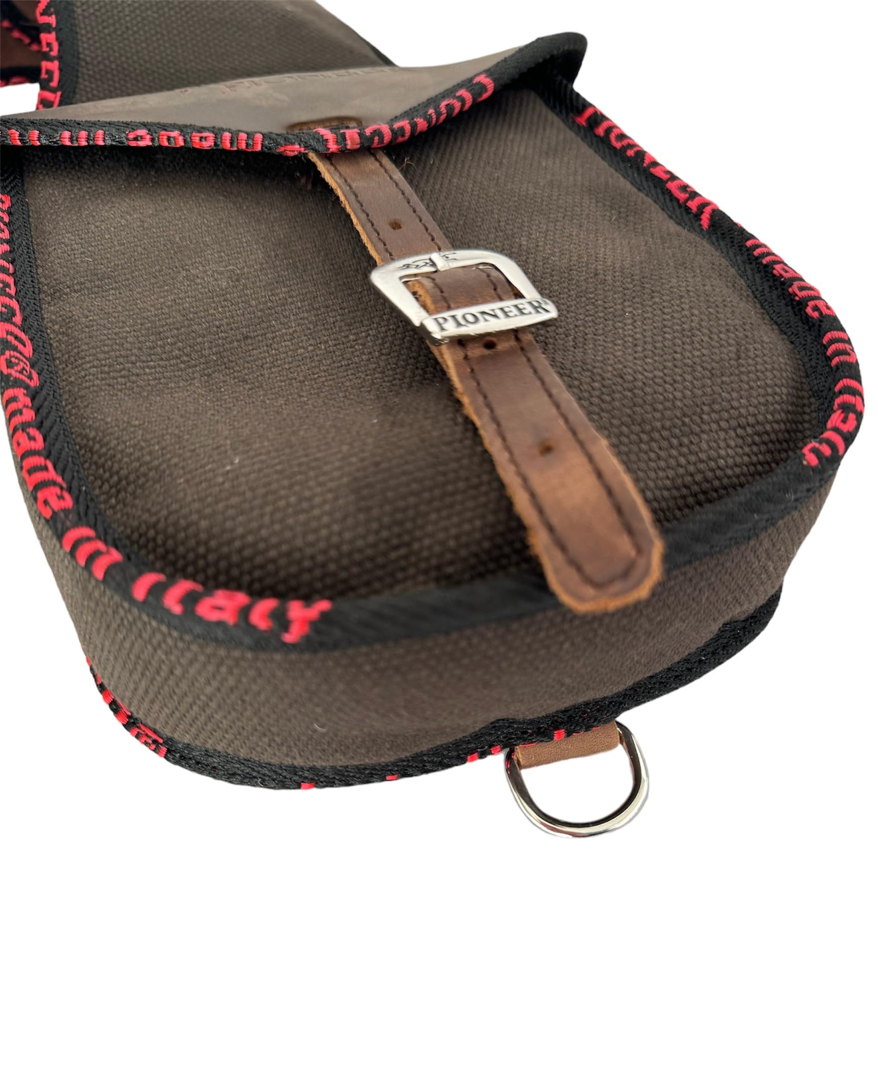PIONEER Alforjas para Caballo de Piel - Diseño Frontal - Marrón