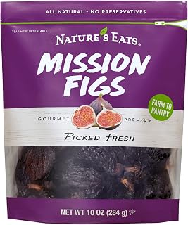 Nature's Eats Mission Figs, 10 Oz - California Grown Dried Figs, Natural Fiber-Rich Snack