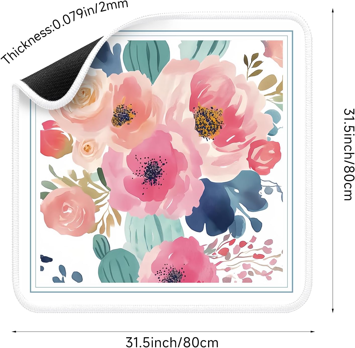 Mahjong Mat for Table Durable Mahjong Table Cover with Unique Design, Premium Mahjong Accessories, Perfect Mahjong Gifts for Women, Game Mat for Mahjong and Board Game Enthusiasts (Floral Blossom)