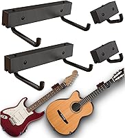 Vista 14 de Soporte de Pared para Guitarra en Ángulo - Colgador de Pared Horizontal para Guitarra, Ukelele, Bajo, Guitarra Eléctrica, Banjo en Inclinación