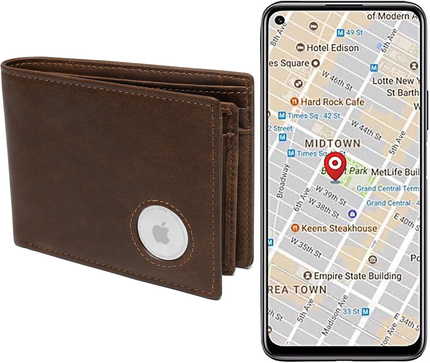 Airtag Wallet Smart Slim Leather Bifold Wallets For Men Small Card Holder Rfid Blocking (Air Tag Not Included) - Image 7