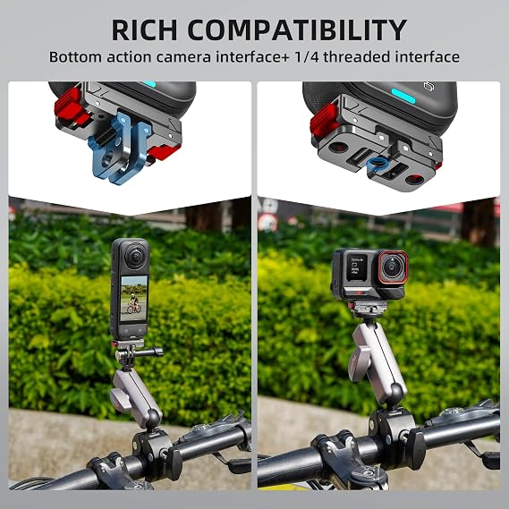 X5 Magnetic Quick Release Base for Insta360 X5, Aluminum Alloy Mount for Insta 360 Ace Pro 2/Ace Pro/Ace, with 1/4Threaded Hole & Foldable Action Camera Adapter Accessories(Not for X4/X3)