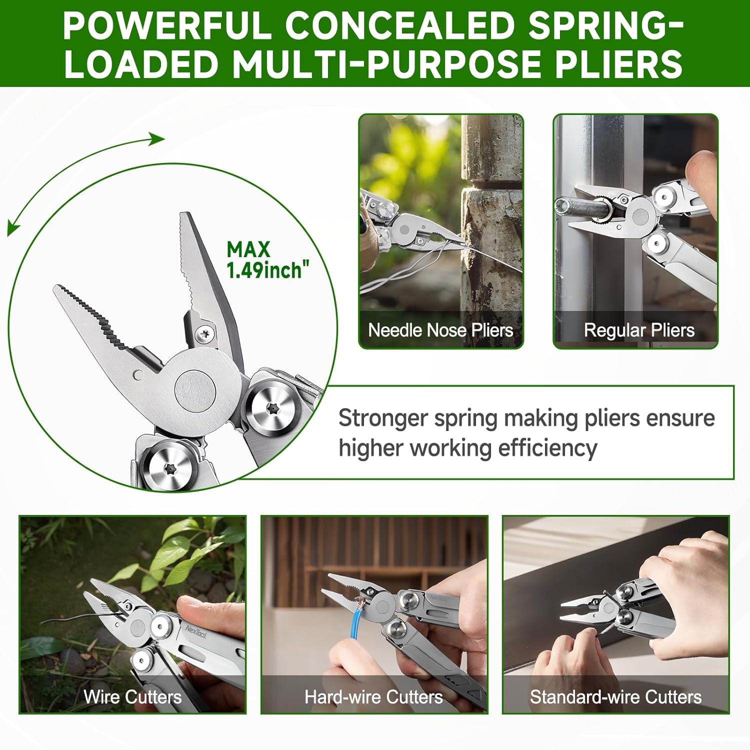NexTool 14-in-1 Multi-Tool, Stainless Steel Multitool Pliers with 80Cr14Mov Pocket Knife, 2 Safety Locks and Huge Scissors, EDC Multitool Utility Tool for Camping Outdoor Activities (Flagship Max)