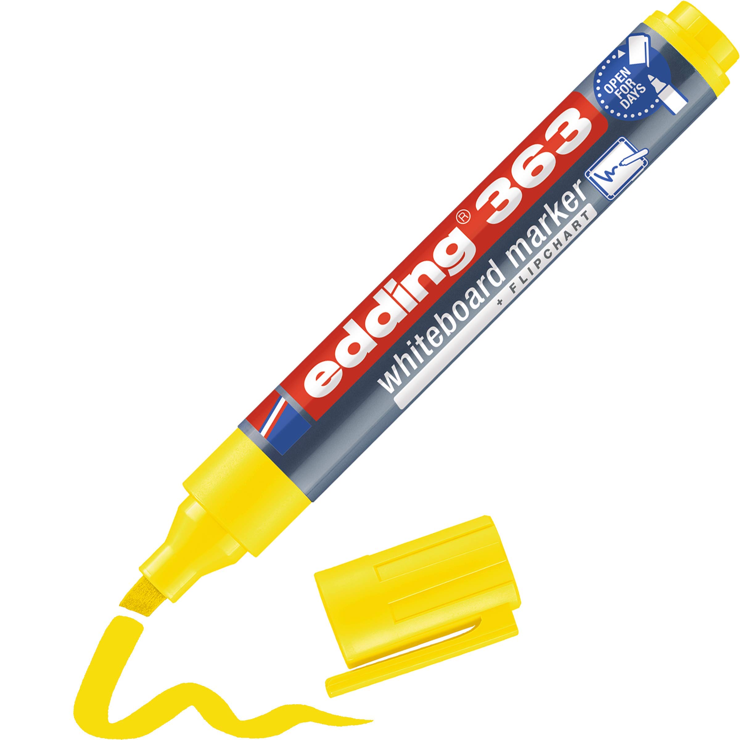 edding 363 whiteboard marker - yellow - 1 whiteboard pen - chisel tip 1-5 mm - whiteboard pen dry wipe - for whiteboards, flipcharts, pinboards, magnetic and memo boards - sketchnotes