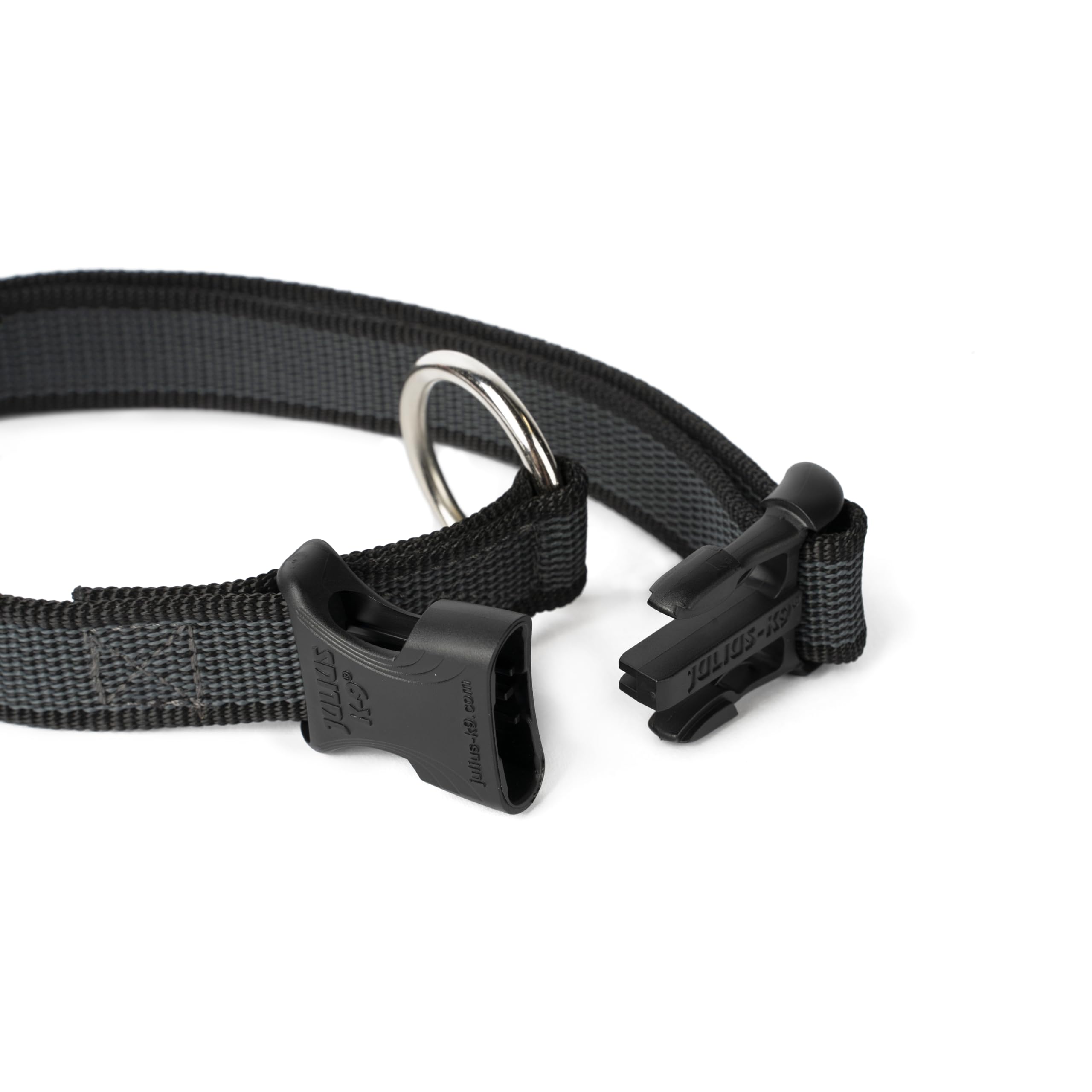 Julius-K9 Collare Color & Gray, 25 mm (39-65 cm), Nero-Grigio
