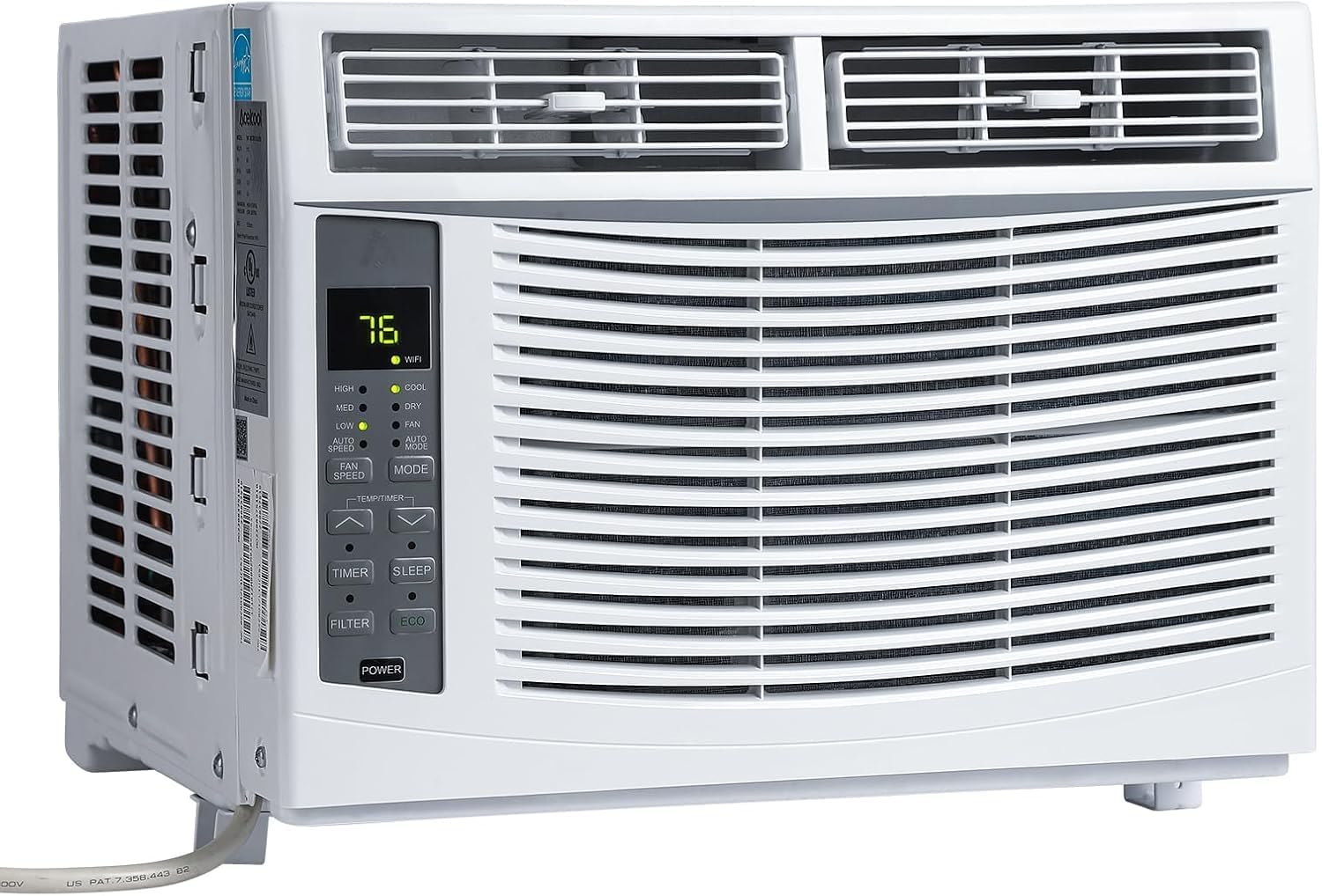 6000 Btu Window-Mounted Air Conditioner, Cools Up to 250 Sq Energy Saving Window AC Unit with Wi-Fi Connectivity,Quiet Operation, Perfect for Bedroom,Dormitory,Apartment