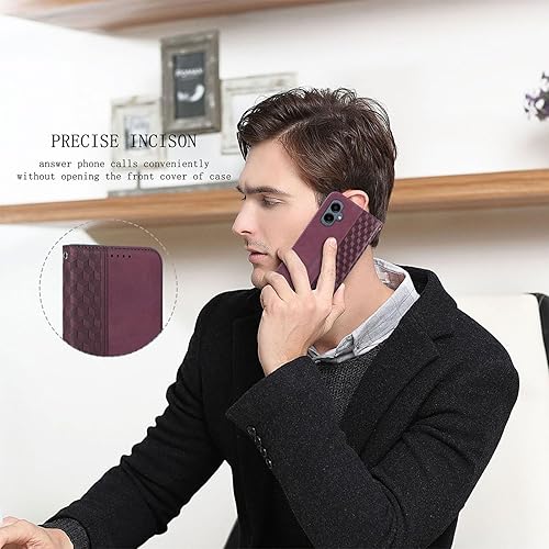 Miniatura 7 de Oduio Funda tipo cartera para Samsung Galaxy A06 5G 2025 - Funda de piel sintética con ranuras para tarjetero, funda magnética fuerte para teléfono,
