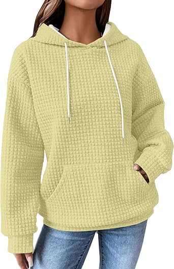 hoodie women Plus Size Pullover Sweatshirts Plain Long Sleeve Drawstring Sweatshirt With Pocket