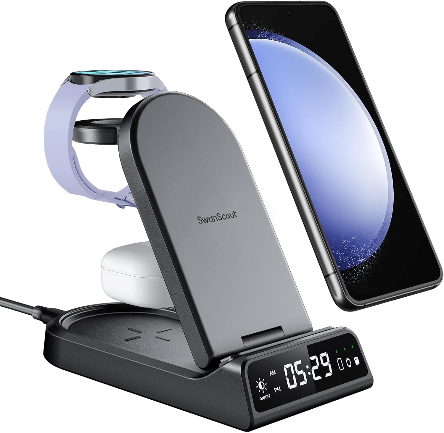 SwanScout Wireless Charger for Samsung, 4 in 1 Foldable Wireless