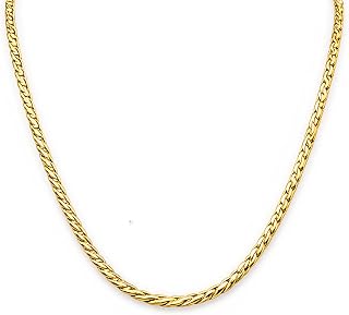 ENCLIFF Gold Plated Palm Link Chain for Men – Stainless Steel Gold Tone Necklace | Classic Twisted Link Design | Durable D... Price In India