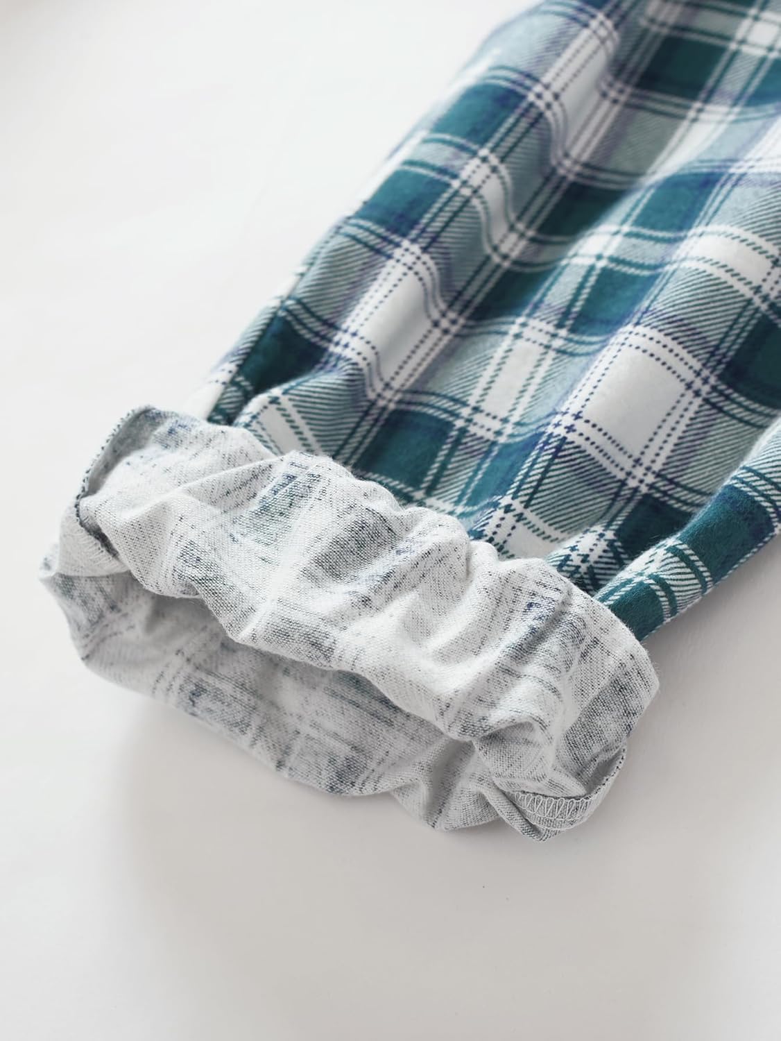 Latuza Men's Cotton Pajama Set Long Sleeve Henley Top Flannel Pants with Pockets - Image 8