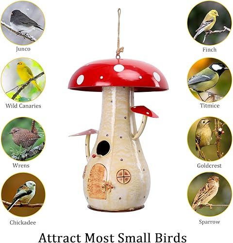Miniatura 44 de Yinns Casas para pájaros, Casa de pájaros de resina para exteriores, Casas decorativas para pájaros, Regadera colgante Casas de pájaros