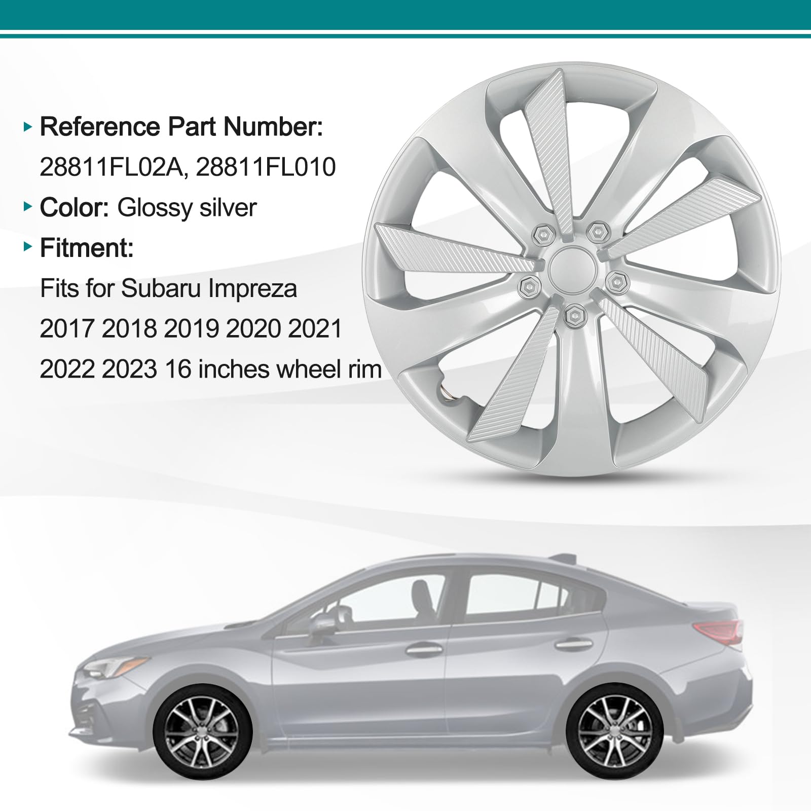 16-Inch Wheel Hub Cover Hubcap Replacement Wheel Cap Cover Fits