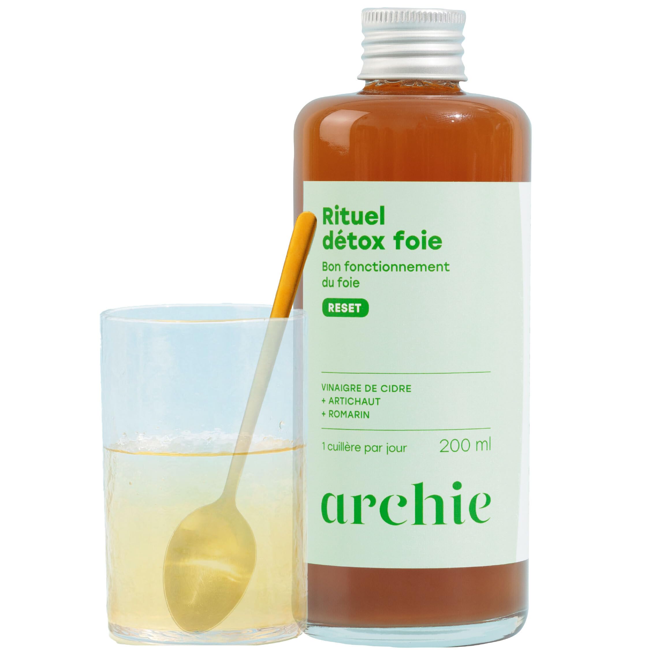 Archie, Rituel Detox Foie, Artichaut, Romarin, Vinaigre de cidre - Bon fonctionnement du foie. Bio & Naturel. Made in France.