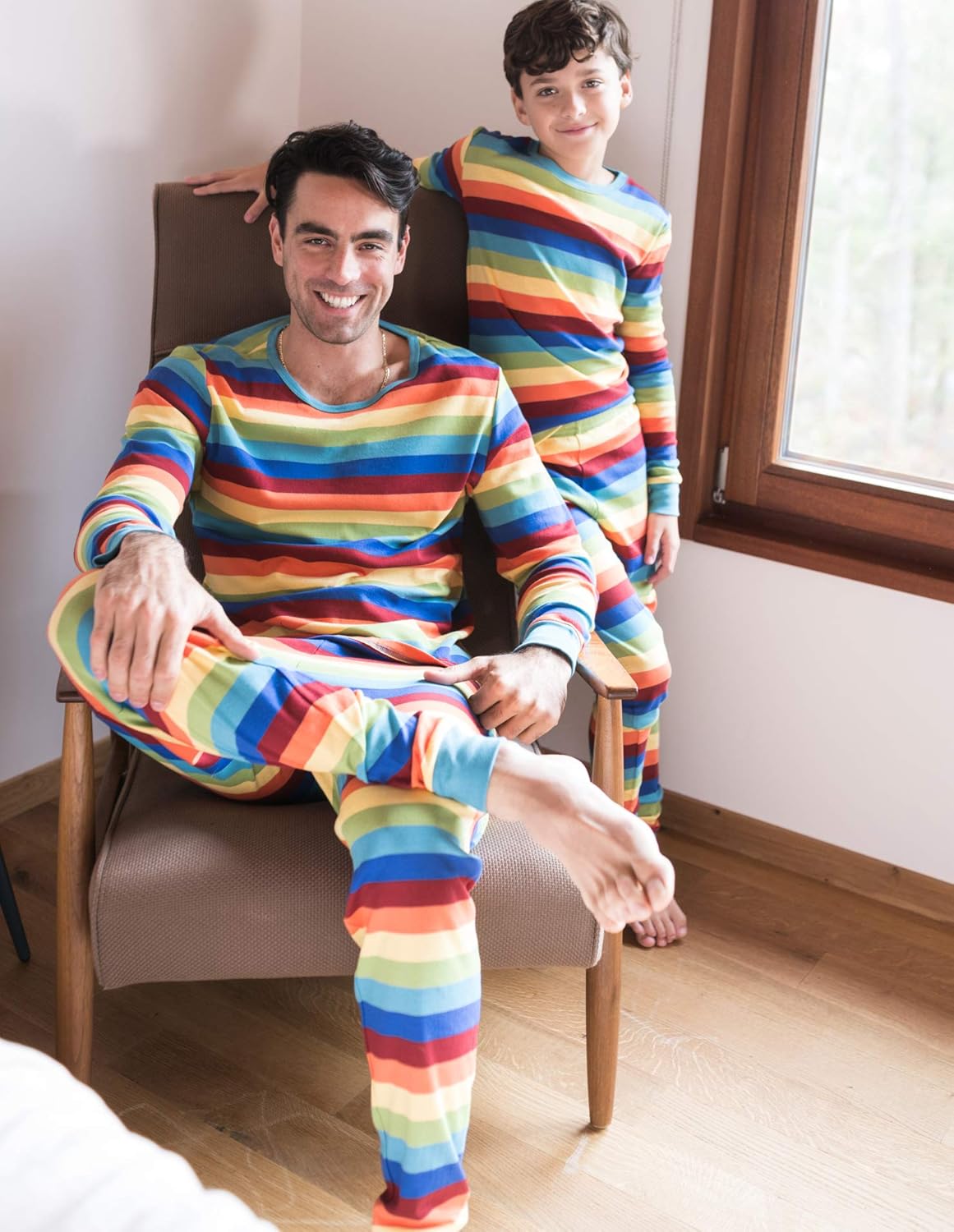 Leveret Mens Stripes Pajamas 2 Piece Pajamas 100% Cotton Christmas styles (Size X-Small-XX-Large)
