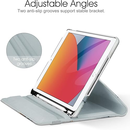 Vista 142 de Fintie - Funda giratoria para iPad de 9ª generación / 8ª generación / 7ª generación, de 10.2 pulgadas, funda giratoria en 360 grados, funda Azul