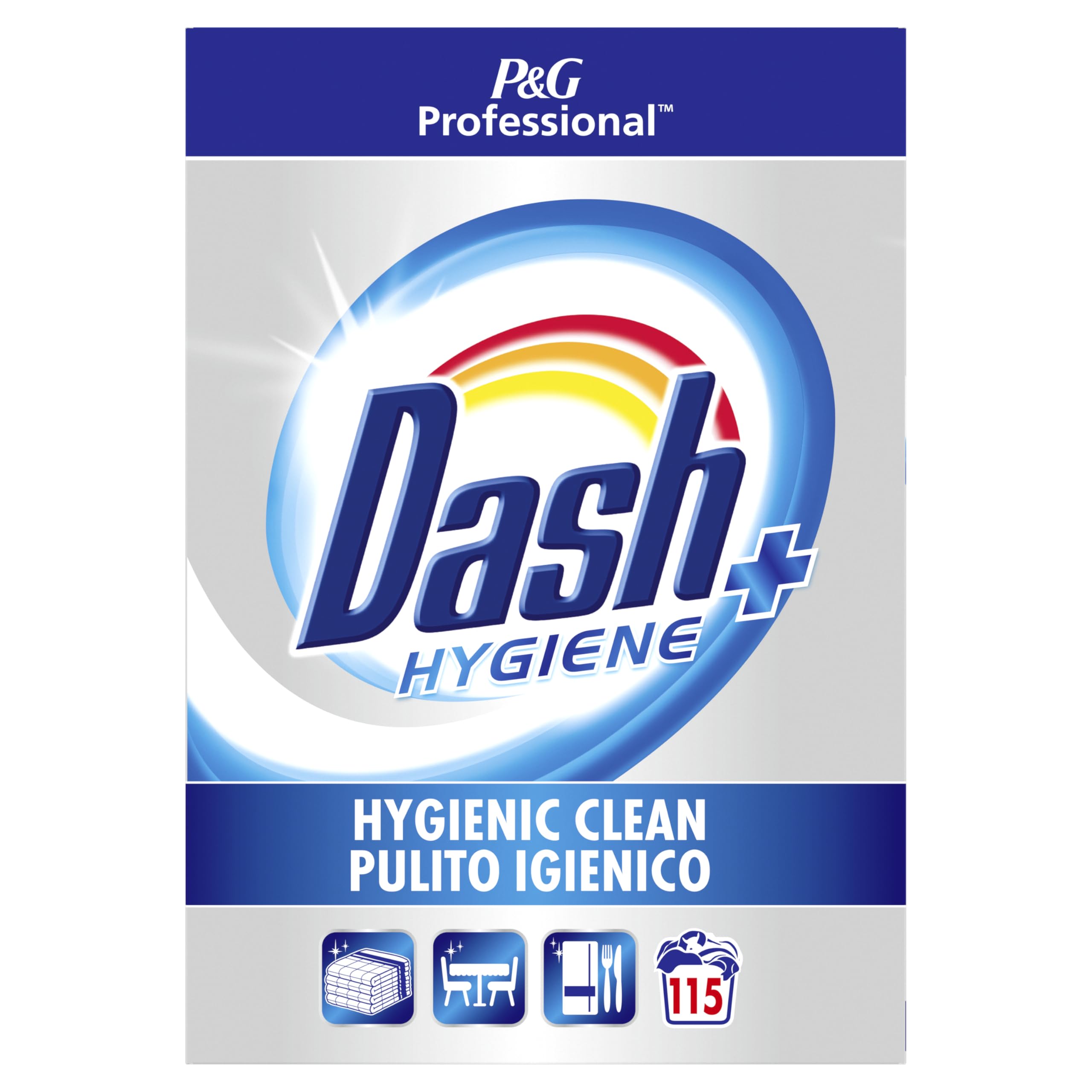 Dash Professional Detersivo In Polvere Per Bucato Per Una Pulizia Igienica Lavaggi, 5.75kg, Bucato Igienizzato