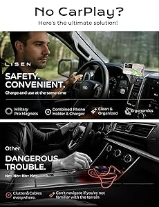 LISEN for iPhone 17 MagSafe Car Mount Charger, [Safer & Faster] Vent Magnetic Wireless Car Charger, Car Vent Phone Mount Charger Fits iPhone 17 Pro Max Air 15 14 13, Samsung with MagSafe Case,Silver