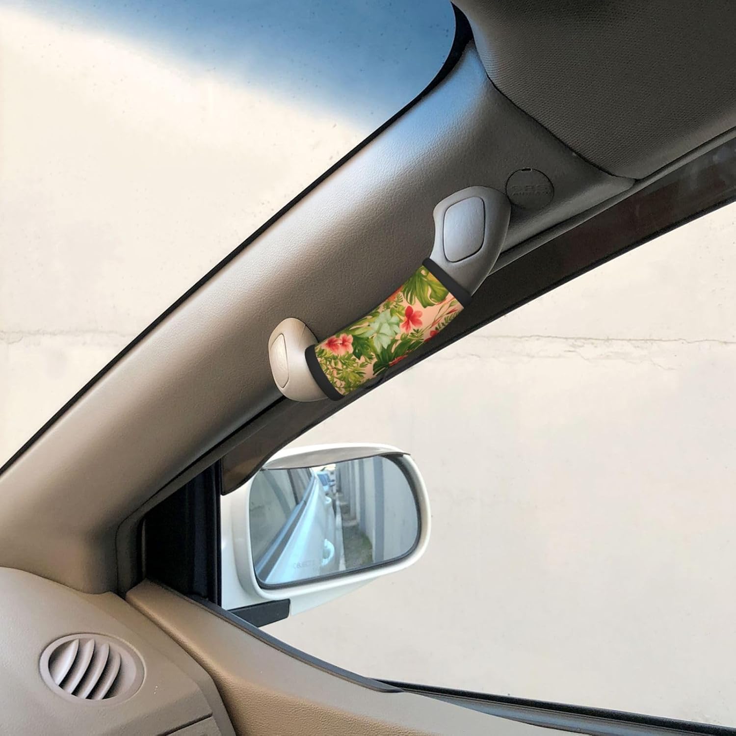 Hojas Tropicales Y Flores Print Luggage Handle Wraps Luggage Identifiers Soft Neoprene Luggage Handle Wraps for Suitcase Trolley Handle Grip Cover 2 Pack Luggage Tags