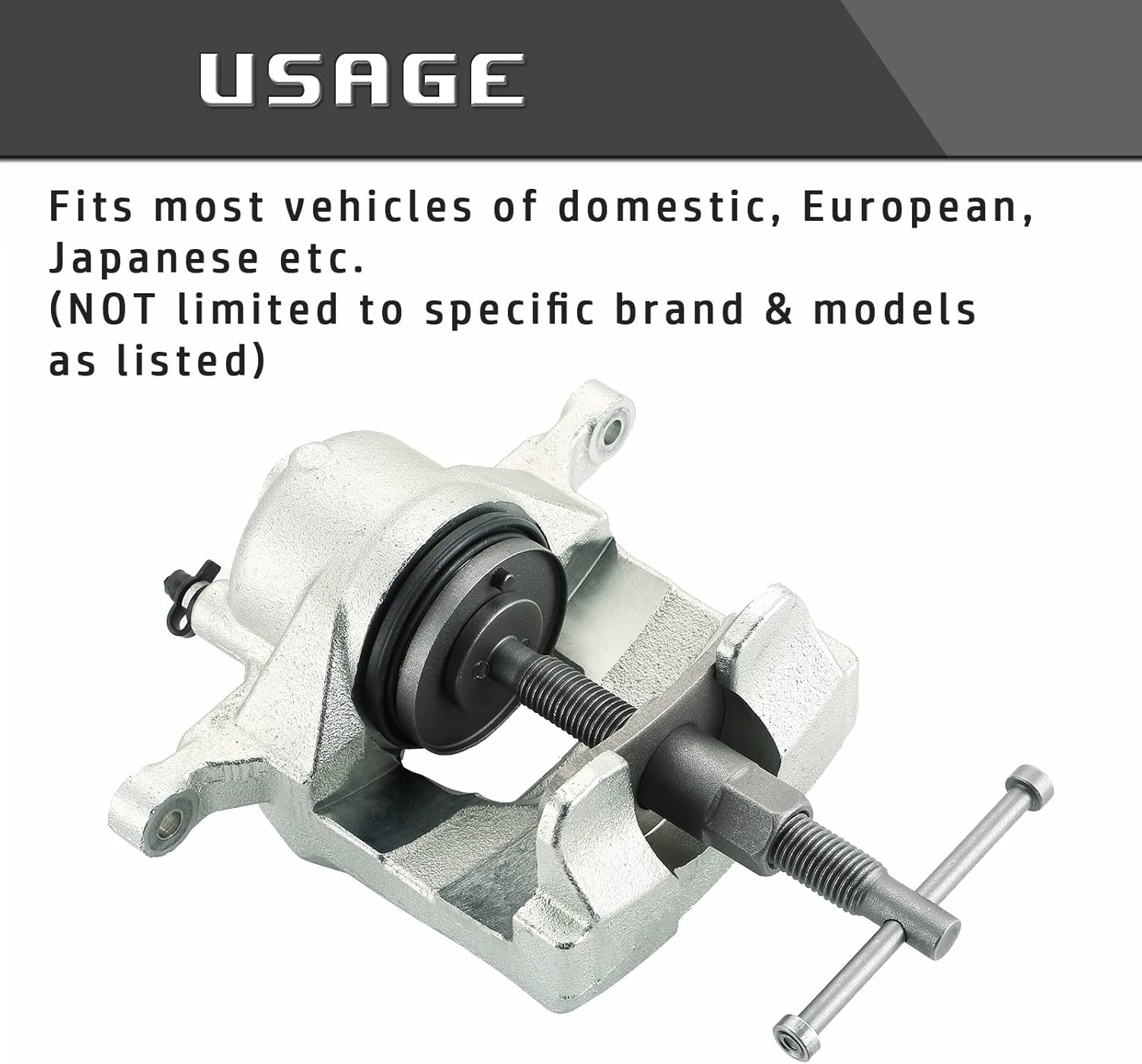 DASBET Disc Brake Pad and Caliper Service Tool Kit | 24pcs Heavy Duty Disc Brake Caliper Compression Tool Kit for Automotive Brake Pad Replacement, Fits Most American, European, Japanese Autos