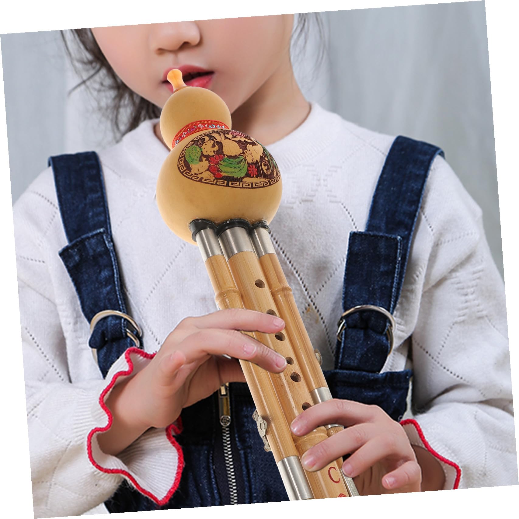 Hulusi in C-Dur 1 Stück mit Etui, Chinesische Kürbisflöte Ethnisch | Bambus, Legierung und Harz, für Zuhause und Musikalische Darbietungen, Komfortables Spielen, 500g