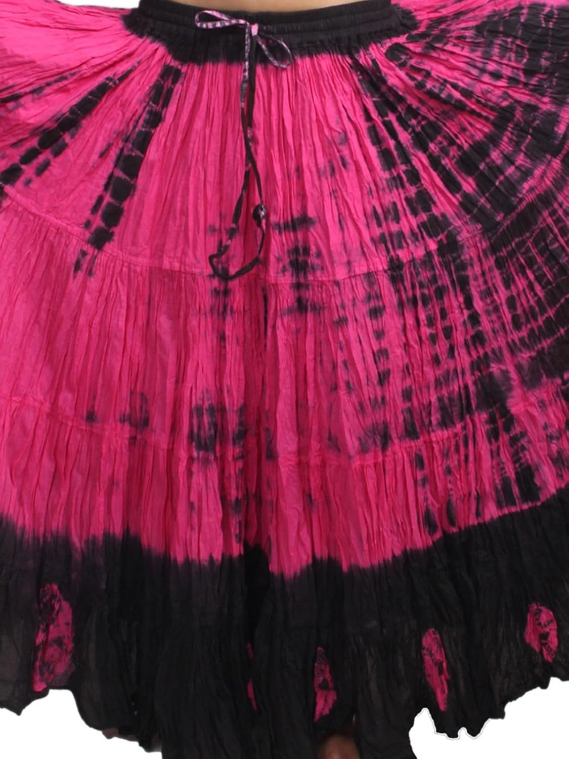 Wevez Women’s 40 Inch Cotton Full Circle Elastic Waist Tribal Fusion Belly Dance A Line Plus Size Maxi Skirt - Image 4