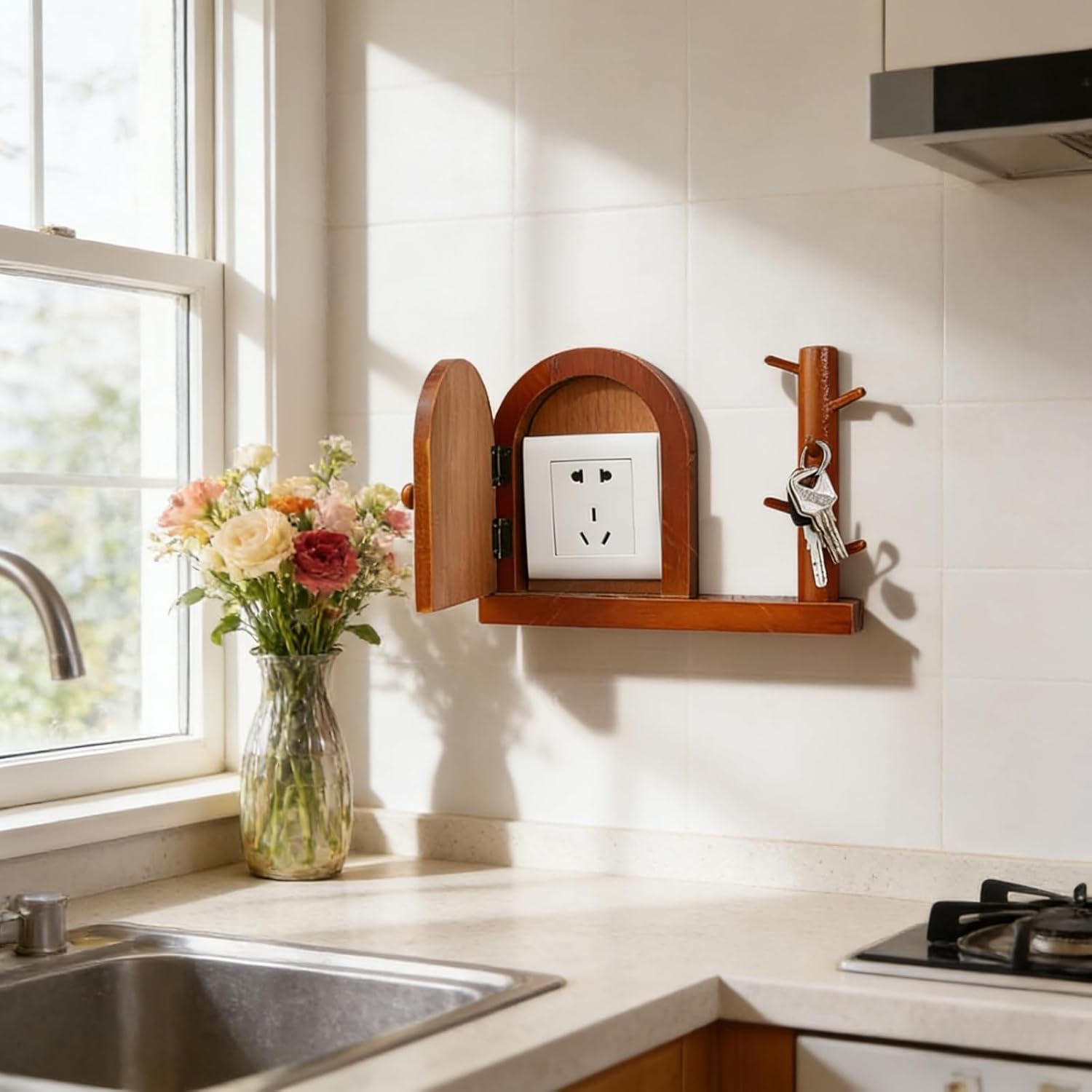 Little Wooden Door Outlet Cover Decor To Hide Fairy Door Proof Light Switch Cover That Opens Wall Plate