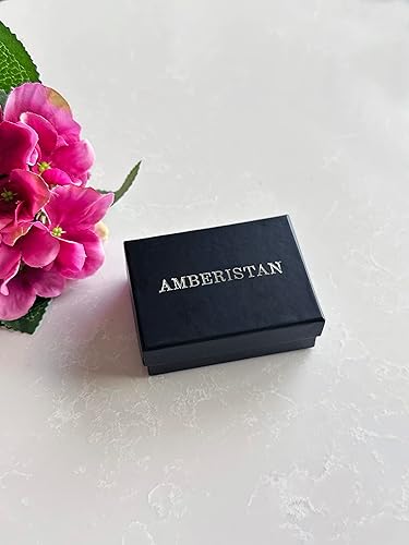 Miniatura 7 de Amberistan Dangle Amber Earrings - Gold Plated Sterling Silver Earrings for Women - Blue, Red, or Green Baroque Amber Colors - Dainty Drop Long