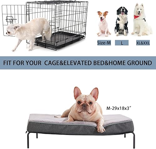 Miniatura 9 de Cama ortopédica de espuma viscoelástica para perros, camas refrescantes para perros medianos, camas lavables para mascotas con funda de piel