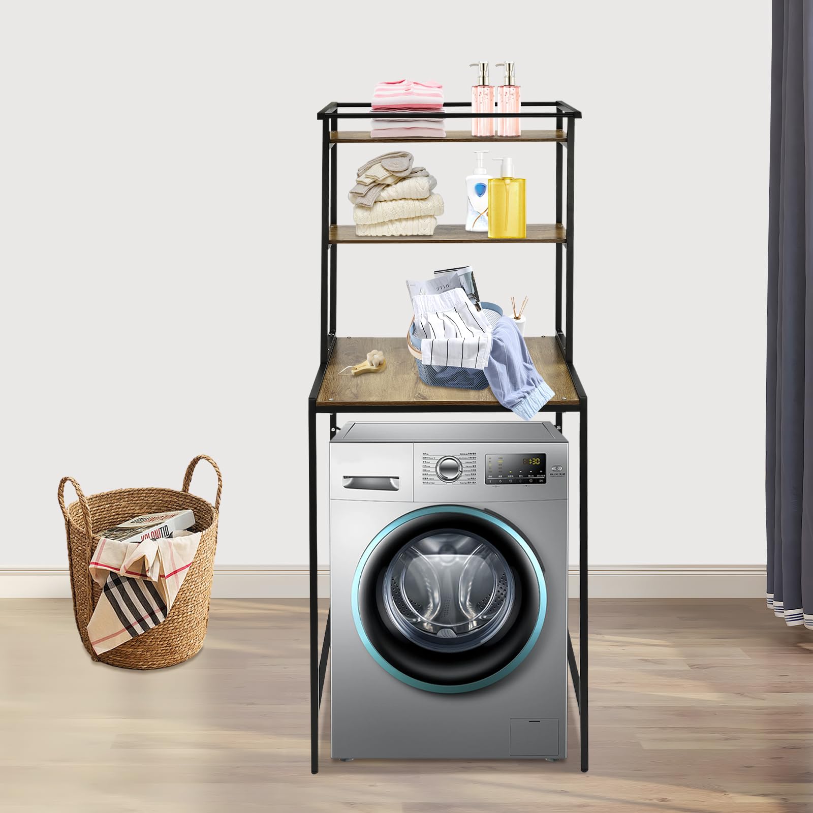 Étagère pour machine à laver à 3 niveaux multifonctionnelle