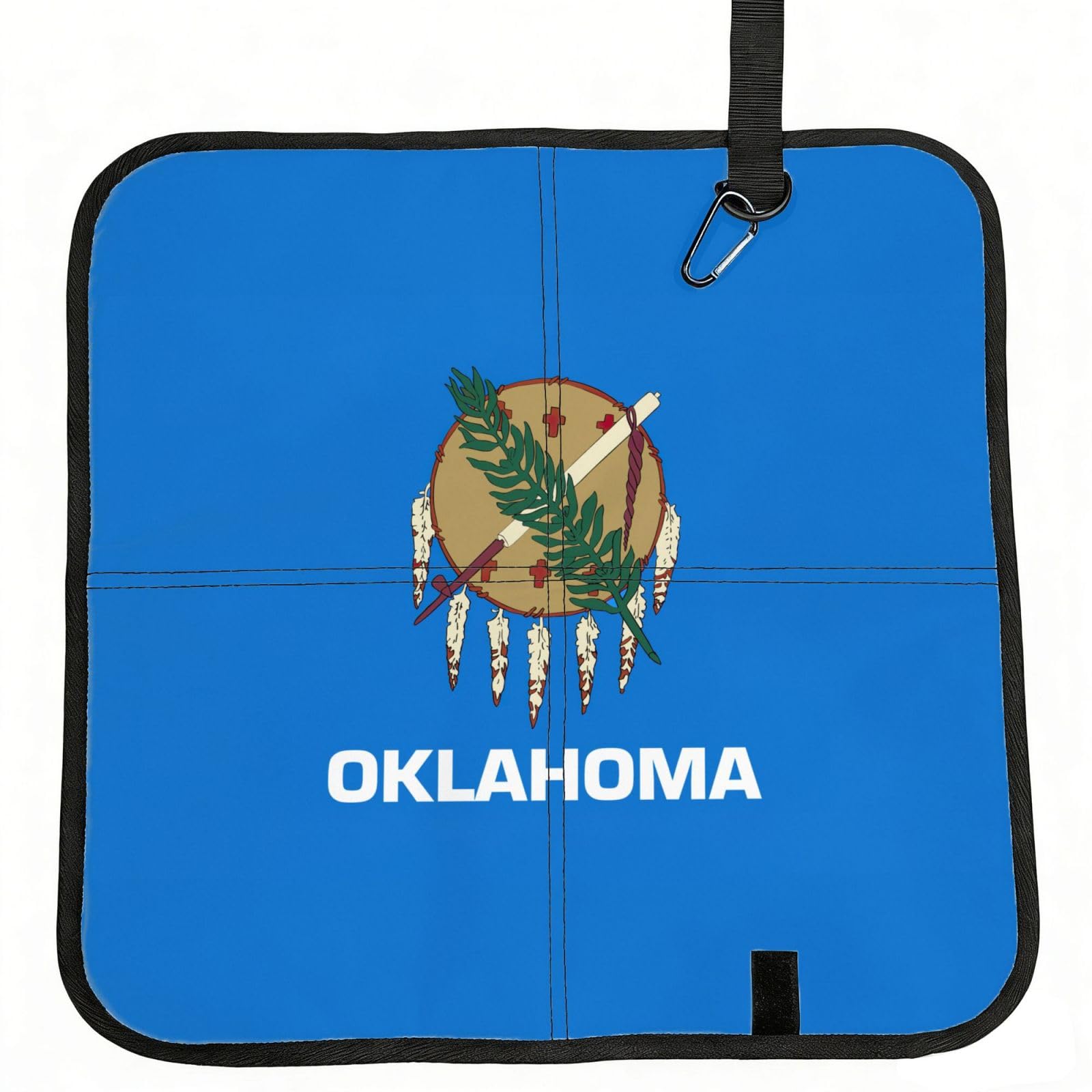NImongt Oklahoma State Flag Print Portable Chair Pad Foldable Seat Cushion Outdoor Seating Office Picnic Camping