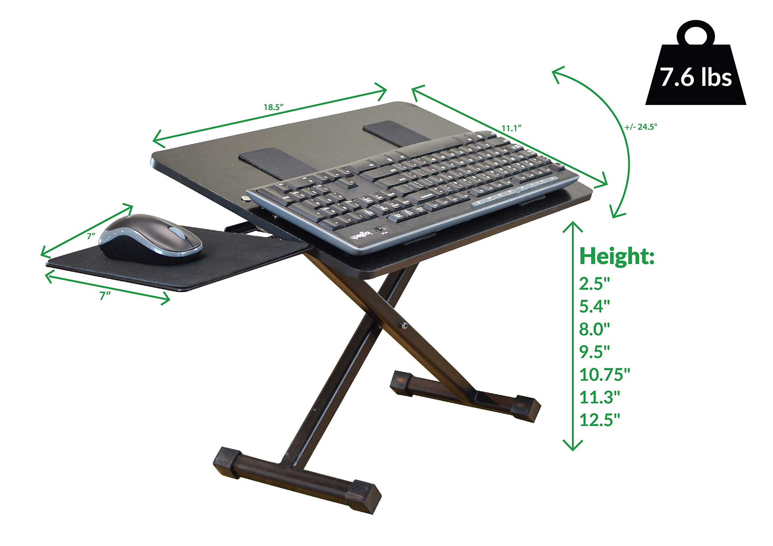 KT3 Ergonomic Adjustable Height & Negative Tilt Computer Keyboard and