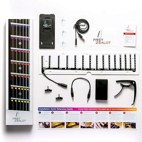 Fret Zealot Accesorio de aprendizaje de guitarra LED - El método más fácil y mejor para aprender a tocar una guitarra para todos los niveles, mejor