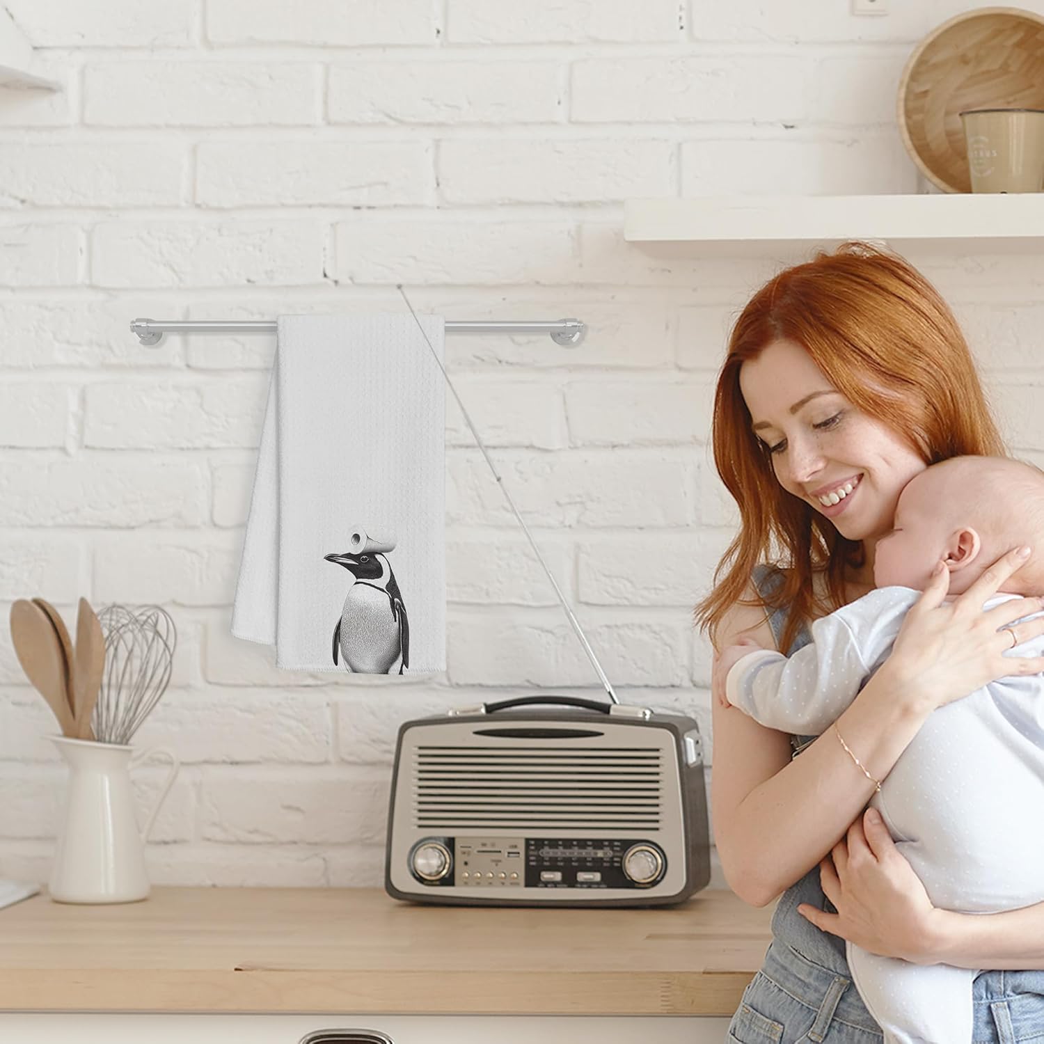 Penguin Gifts Hand Towels - Penguin Decorative Towels for Bathroom, Cute Animal Bathroom Decor, Penguins Decor, Penguins Gifts for Kids, 16×24 Inches - Image 5