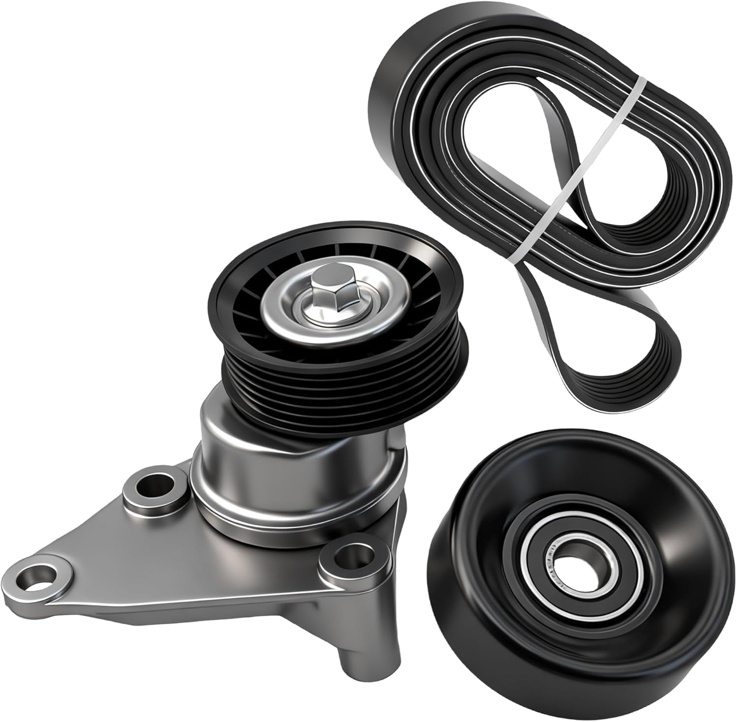 Serpentine Drive Belt Tensioner Component Kit 90K-38158D for Cadillac Escalade 2007-2008 for Chevrolet Tahoe 2007-2008 for Gmc Sierra 1500 2007-2008 for Hummer H3 2008 for Saab 9-7X 2008-2009 36299