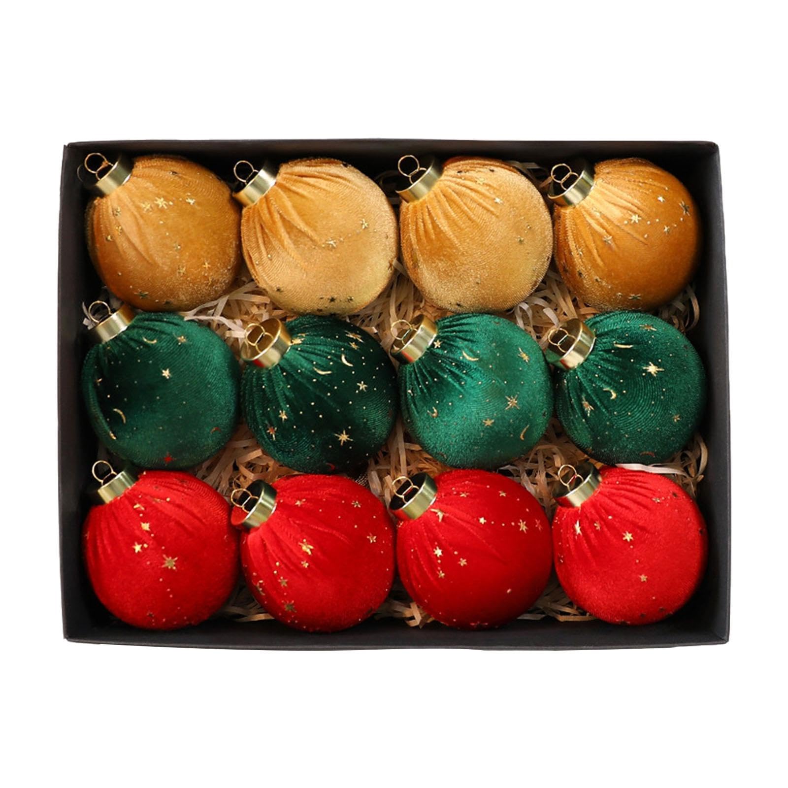 Boules de Noël velours suspendues pour décoration de table et fête
